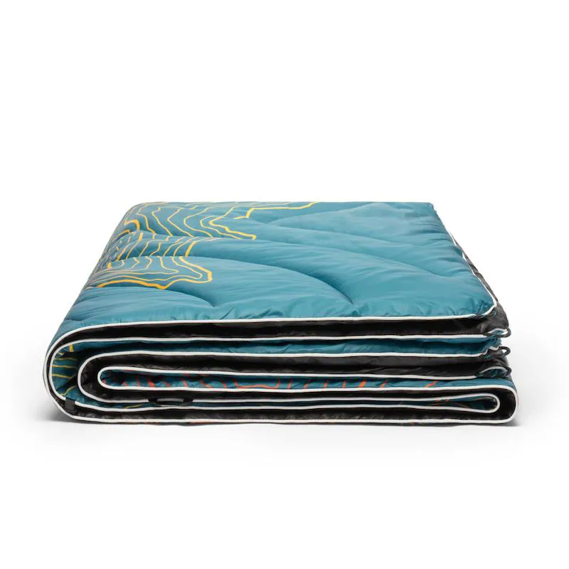 Rumpl Printed Original Puffy Blanket Mount Rainier Teal Warm Fade-3